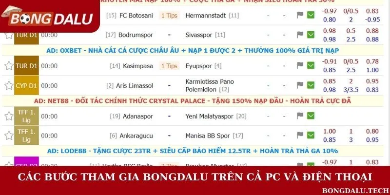 Tham gia Bongdalu chỉ với 3 bước đơn giản